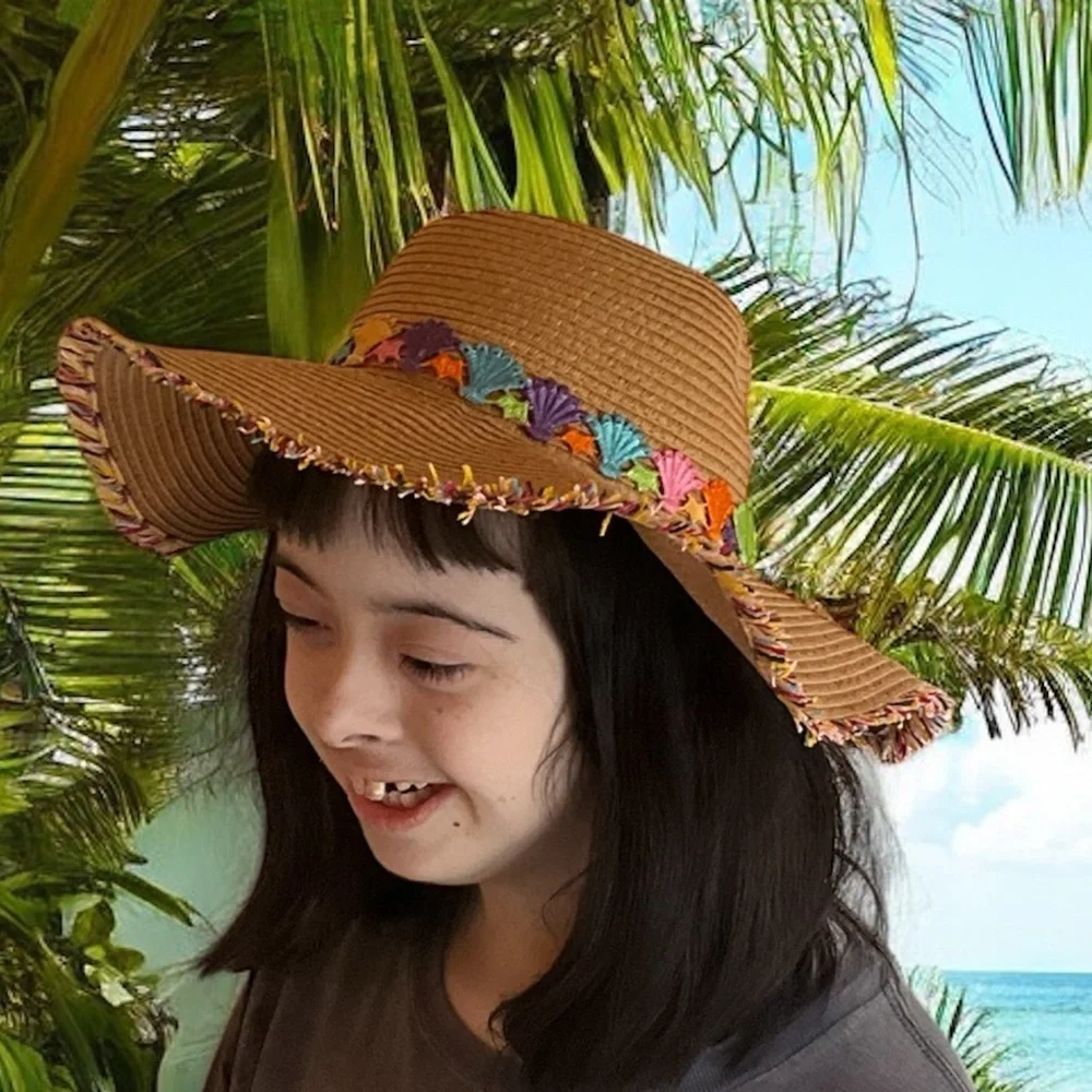 Kids Straw Summer Beach Hat